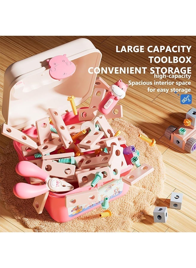 Children's Repair Tool Box 144PCS Pretend Play Tool Set DIY Tools Toys for Kids Screw Toolbox Set Assembly Simulation Repair Tools Educational Toys Children's Play House Toy Puzzle Educational Toy - Image 5